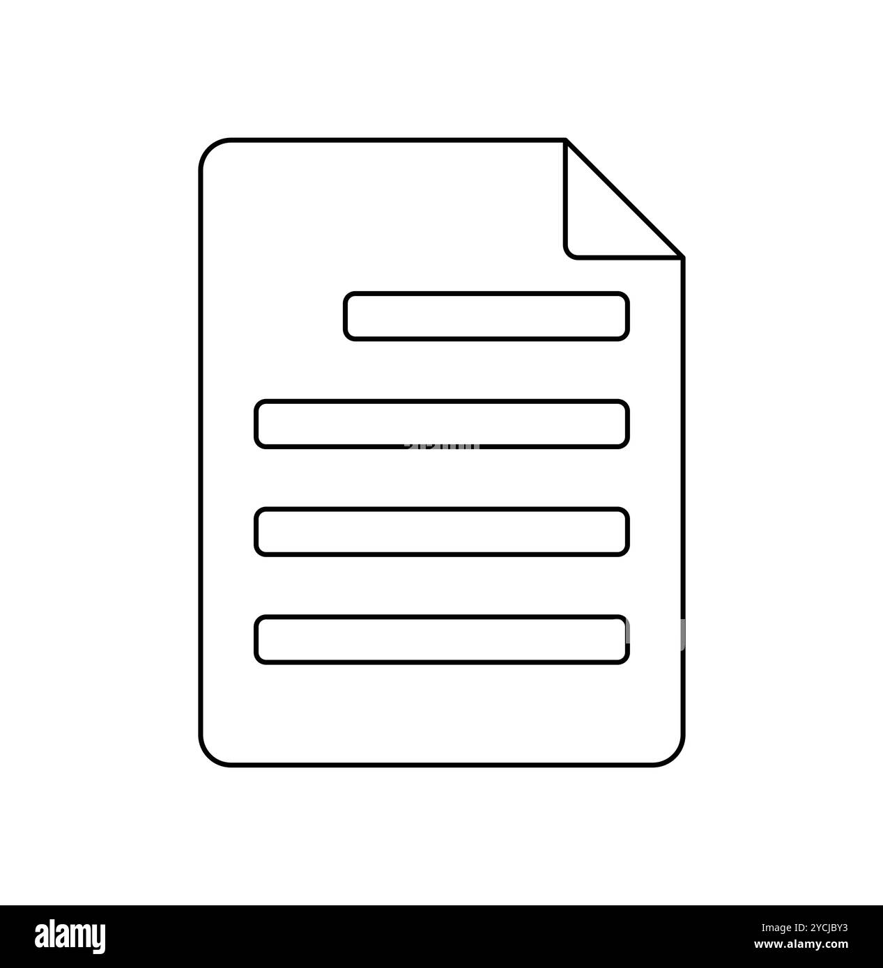 Icona file, icone documento, icone documento e Copia carta. Simboli della pagina Contratto, Contratto e Nota. Illustrazione Vettoriale