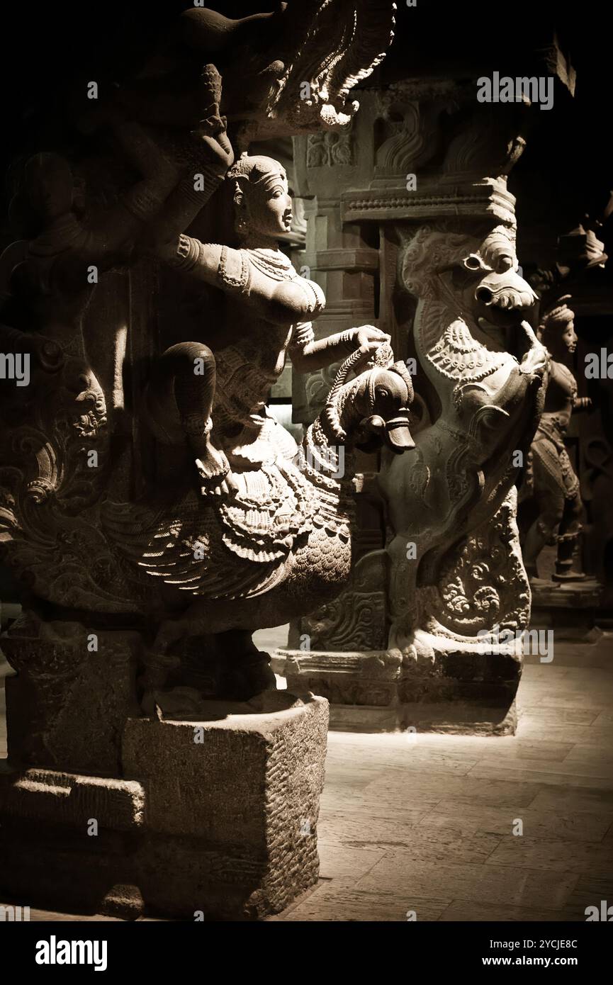 Statua del dio indiano Ganesha al tempio indù. India del sud, Tamil Nadu Madurai Foto Stock