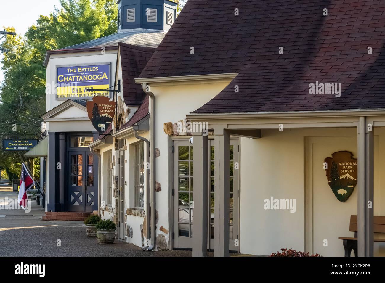 Centro visitatori Lookout Mountain Battlefield presso Point Park sulla Lookout Mountain nel Tennessee all'interno del Chickamauga & Chattanooga National Military Park. Foto Stock