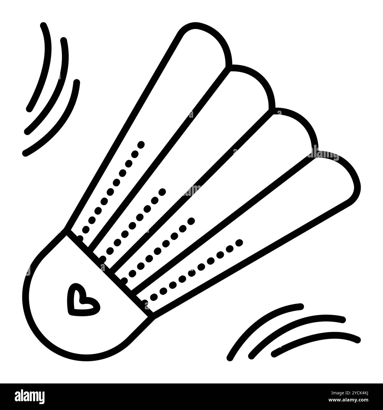 Rubinetto, navetta, palla di piume, palla speciale per giocare a badminton. Illustrazione della linea nera vettoriale, icona dell'accessorio sportivo, tratto modificabile Illustrazione Vettoriale