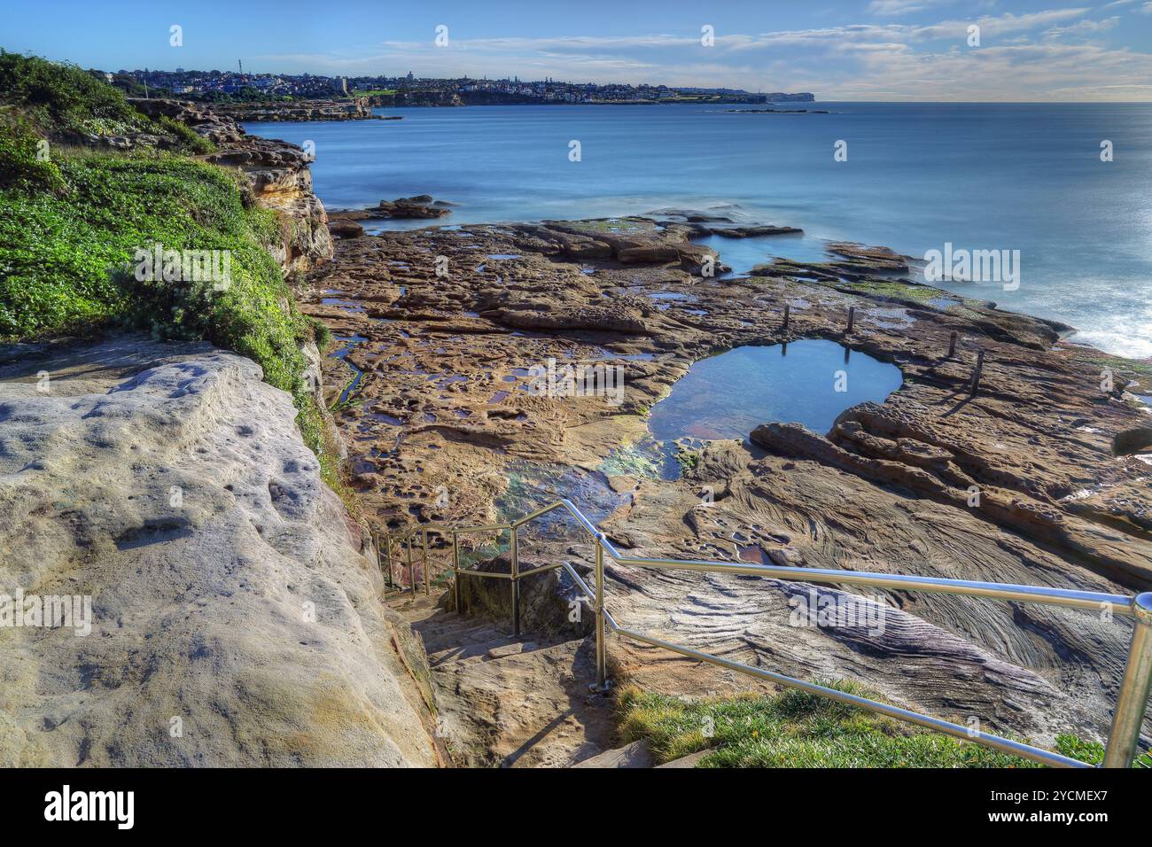South Coogee si affaccia a nord verso i sobborghi orientali di Sydney Foto Stock