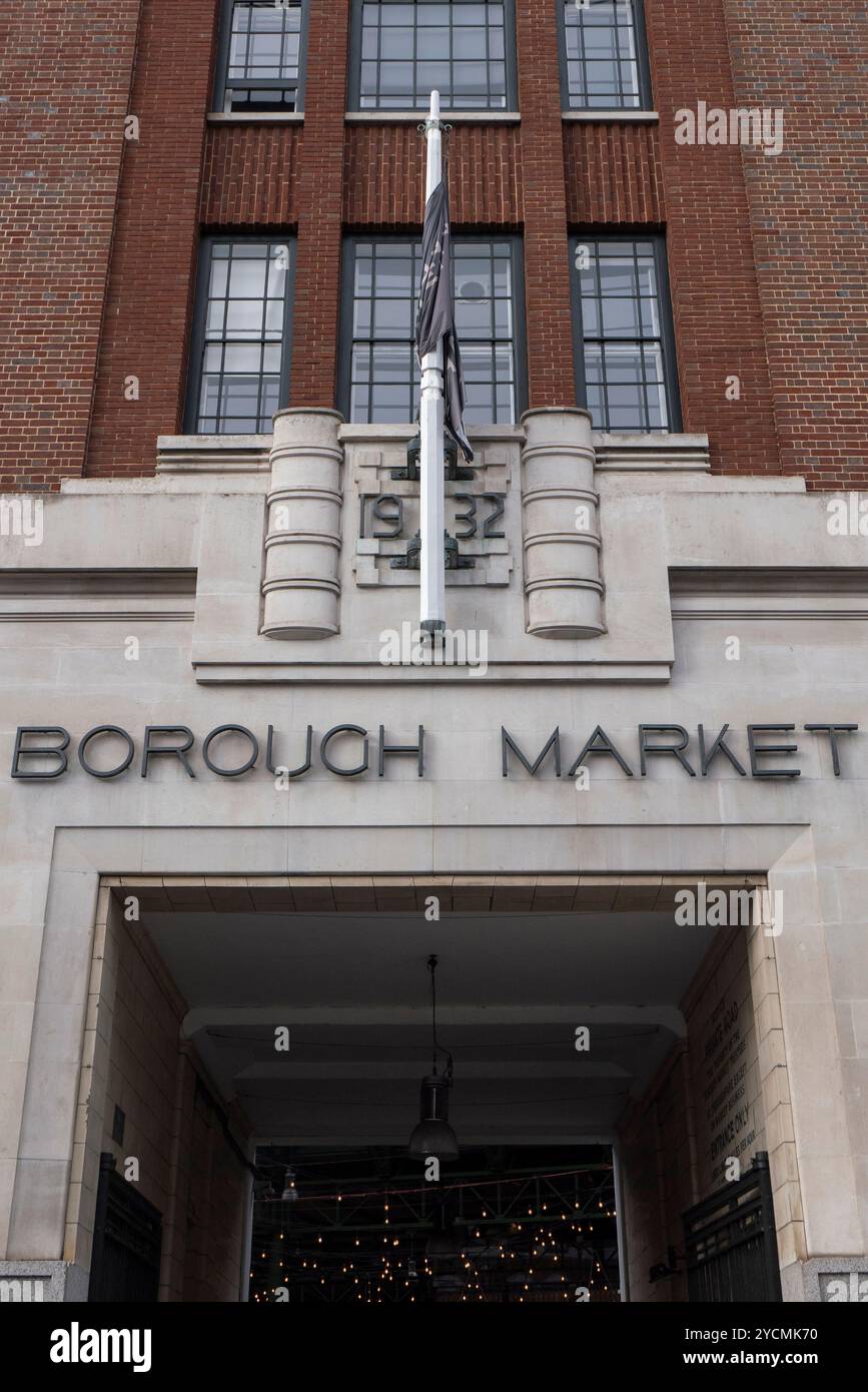 Borough Market Entrance a Londra, Inghilterra il 23 ottobre 2024. Foto: SMP News Foto Stock