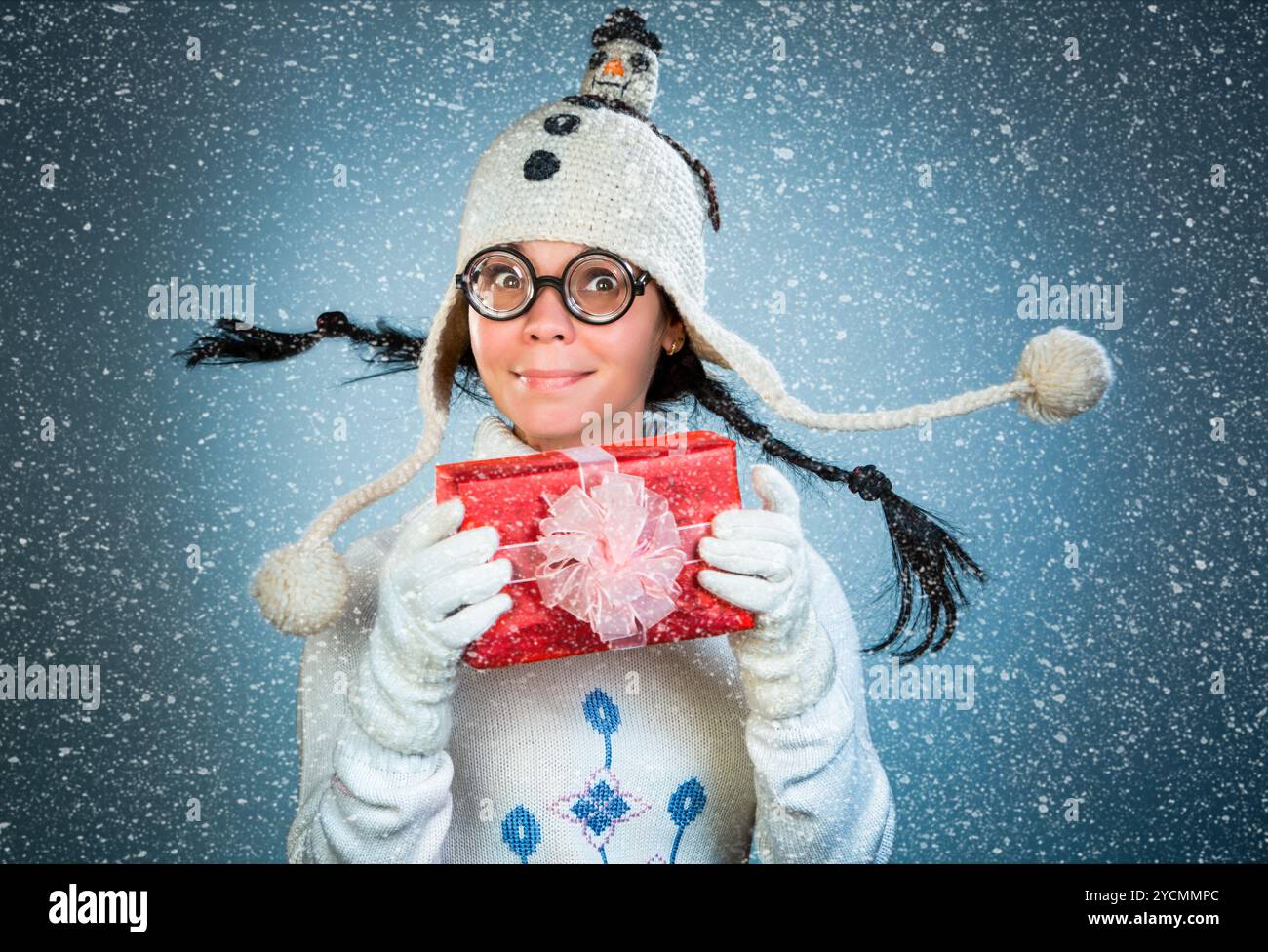 Funny ragazza di natale Foto Stock