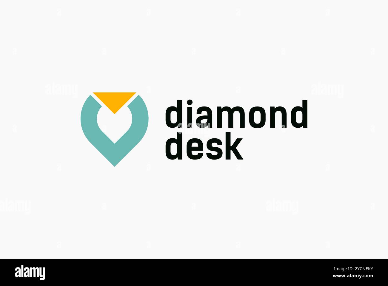 Design del logo aziendale con tecnologia innovativa da scrivania Diamond per banda tecnologica e azienda correlata, vettore astratto modificabile Illustrazione Vettoriale