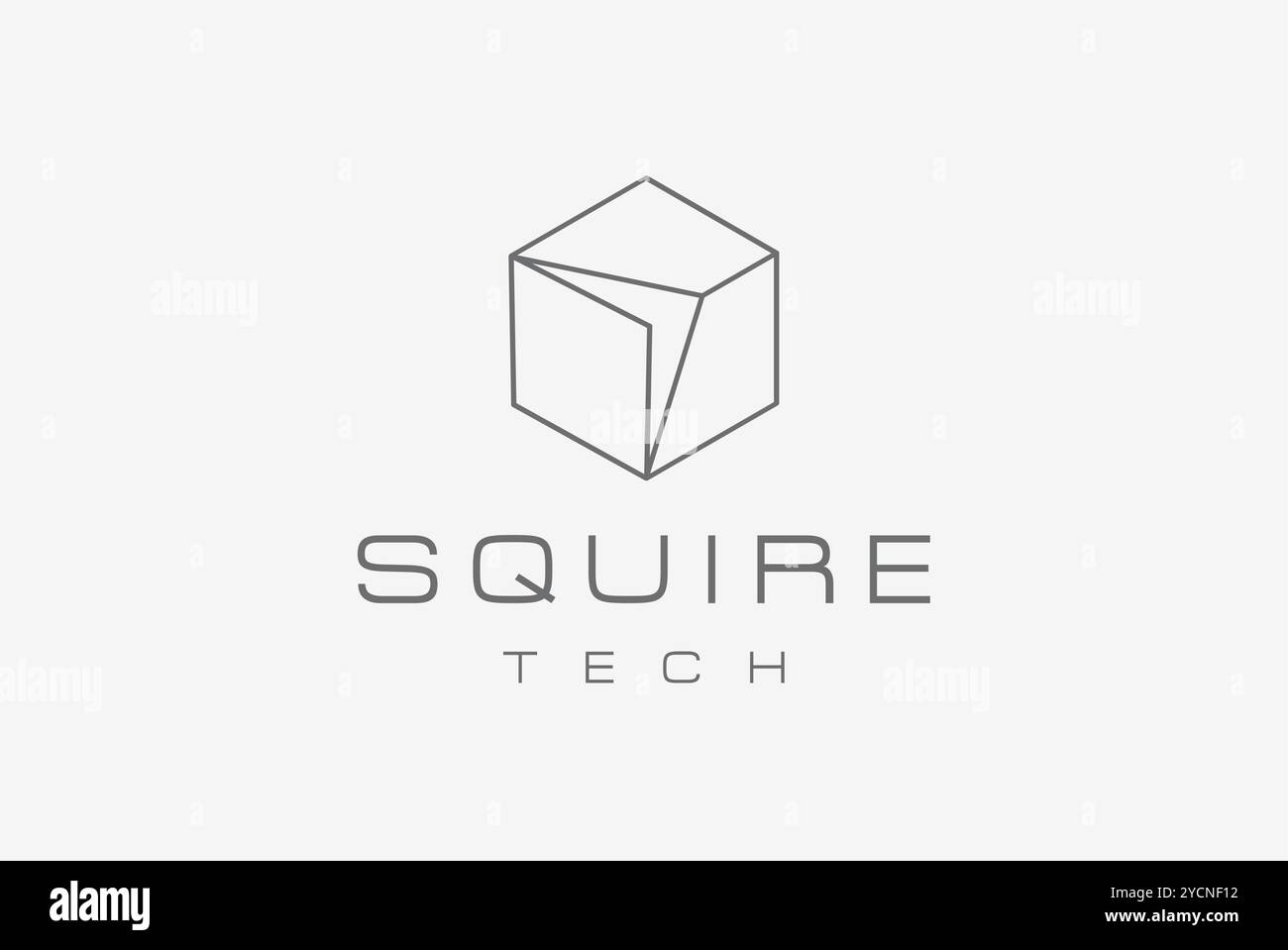 Design del logo aziendale Square Tech Virtual Reality per la fascia tecnologica e l'azienda correlata, vettore astratto modificabile Illustrazione Vettoriale