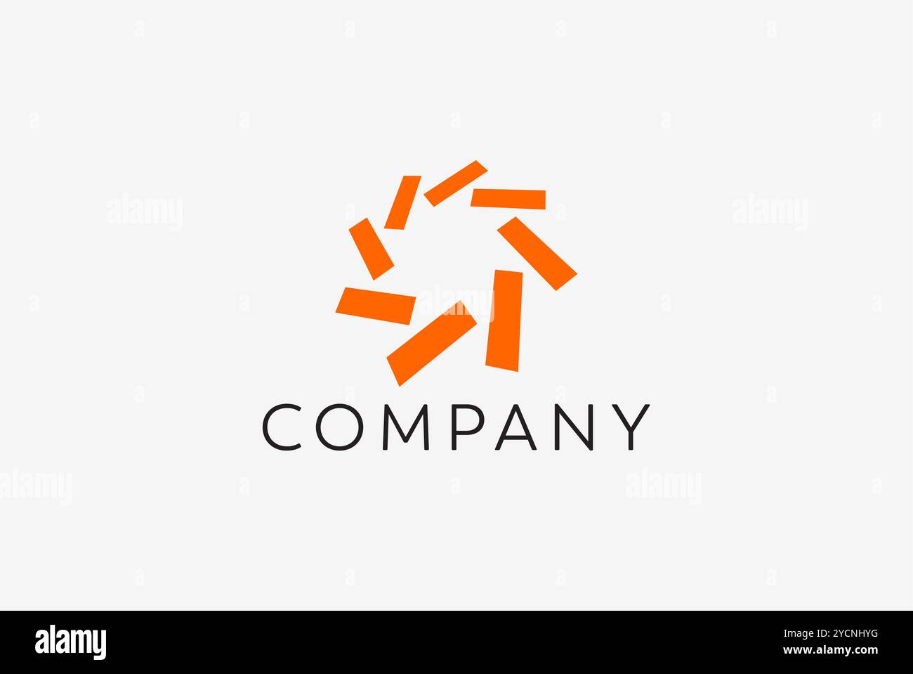 Tecnologia innovativa design con logo aziendale arrotondato per fascia tecnologica e società correlata, vettore astratto modificabile Illustrazione Vettoriale