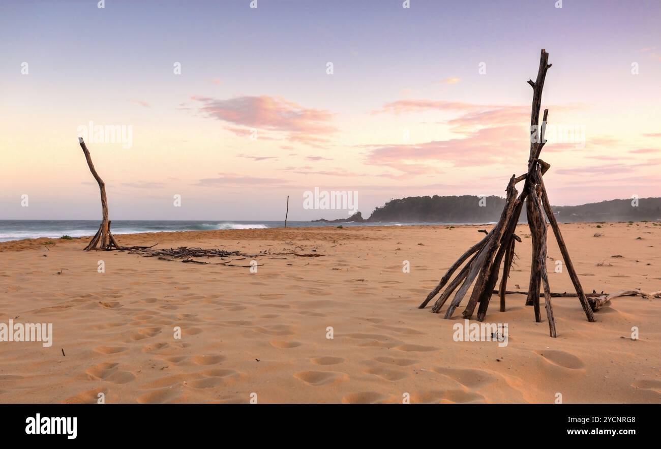 Cuttagee Beach al crepuscolo Foto Stock