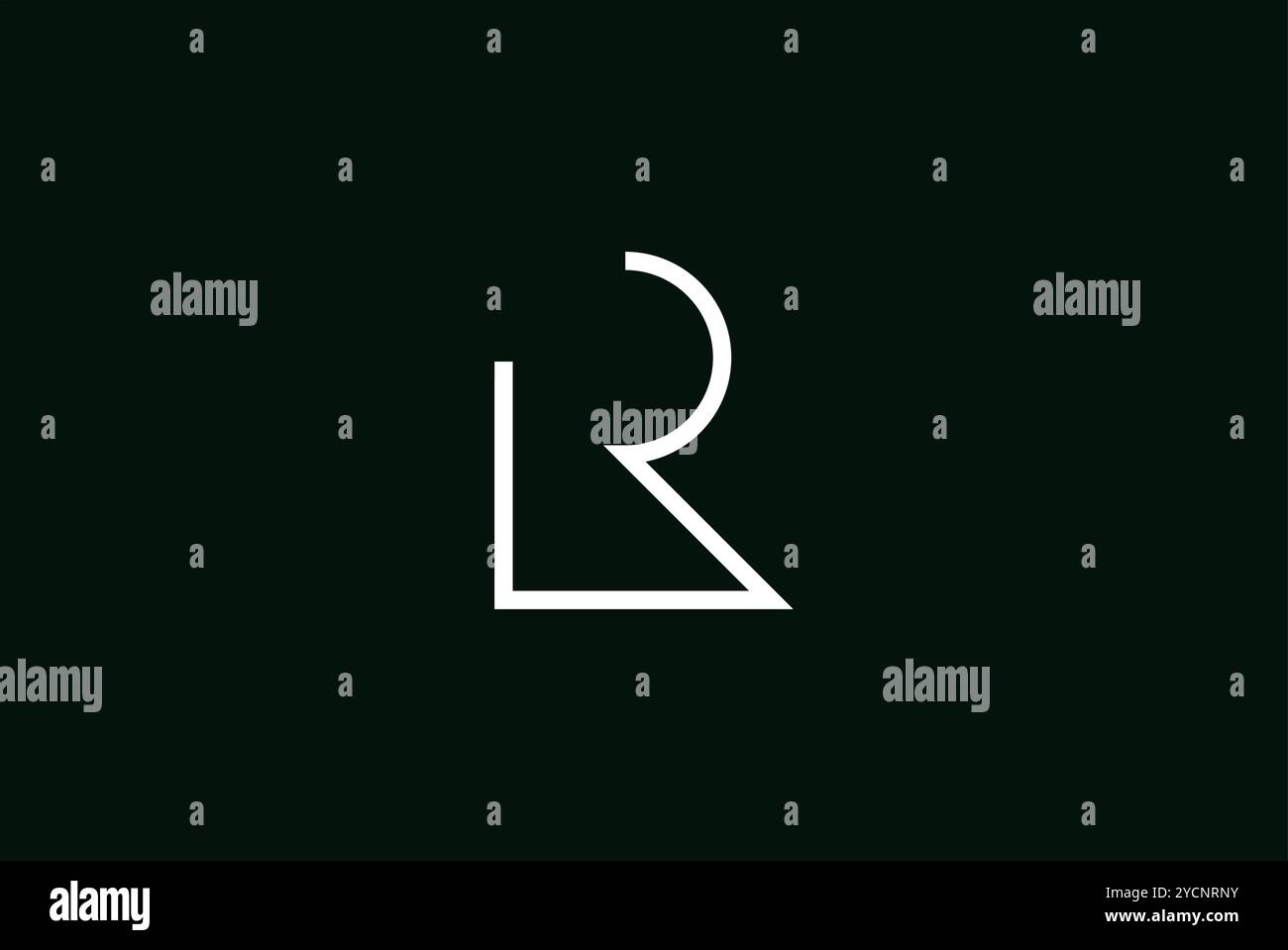 Design geometrico lettera R architettonico semplice logo aziendale per banda tecnologica e società collegata, vettore astratto modificabile Illustrazione Vettoriale