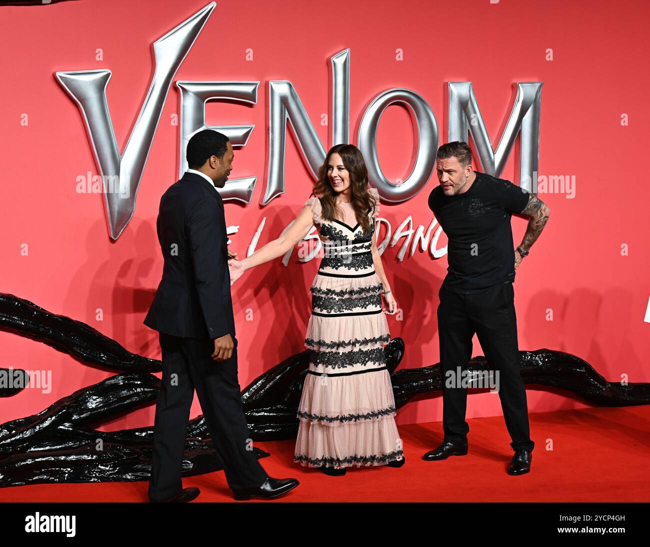 LONDRA, REGNO UNITO. 23 ottobre 2024. Chiwetel Ejiofor, Kelly Marcel, Tom Hardy partecipano alla prima inglese di VENOM: The Last dance al BFI IMAX di Londra. (Foto di 李世惠/SEE li/Picture Capital) credito: Vedi li/Picture Capital/Alamy Live News Foto Stock