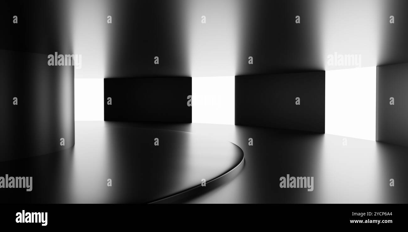 Spazio interno minimalista astratto Foto Stock