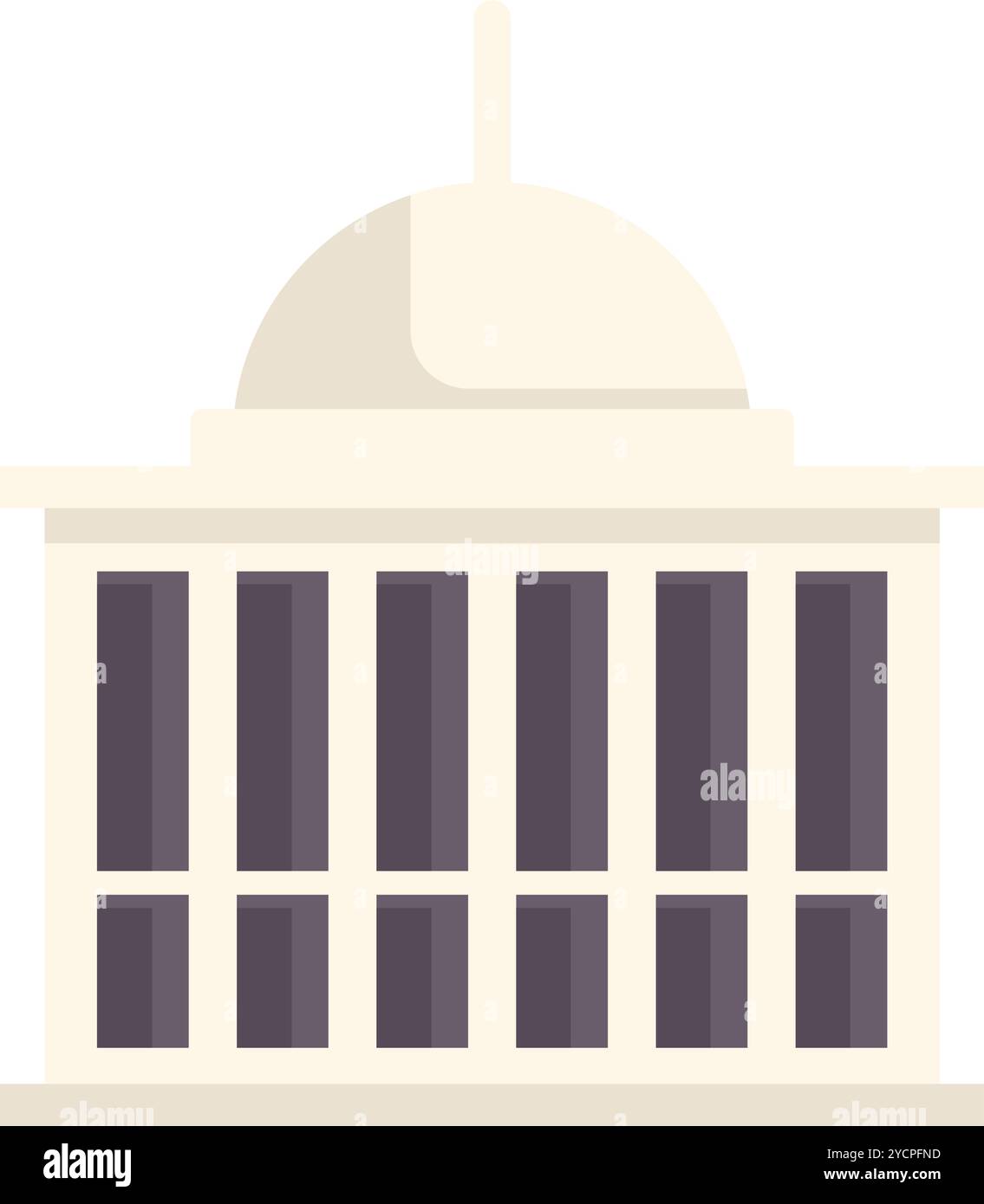 Illustrazione vettoriale piatta che rappresenta un edificio governativo, ideale per progetti legati alla politica, all'amministrazione e alla democrazia Illustrazione Vettoriale