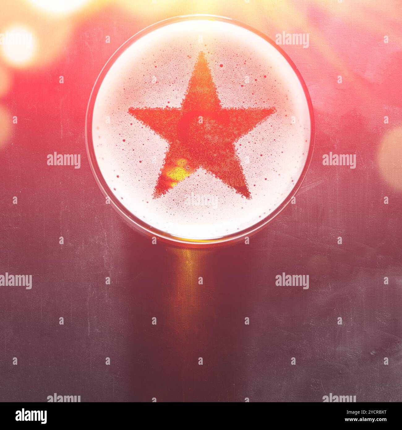 La birra lager sul tavolo Foto Stock