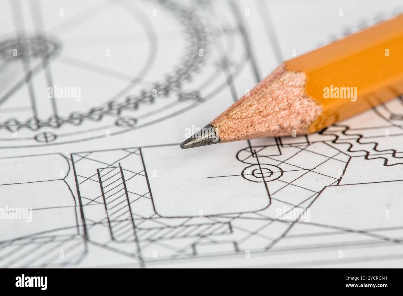 Dettagli disegno e matita Foto Stock