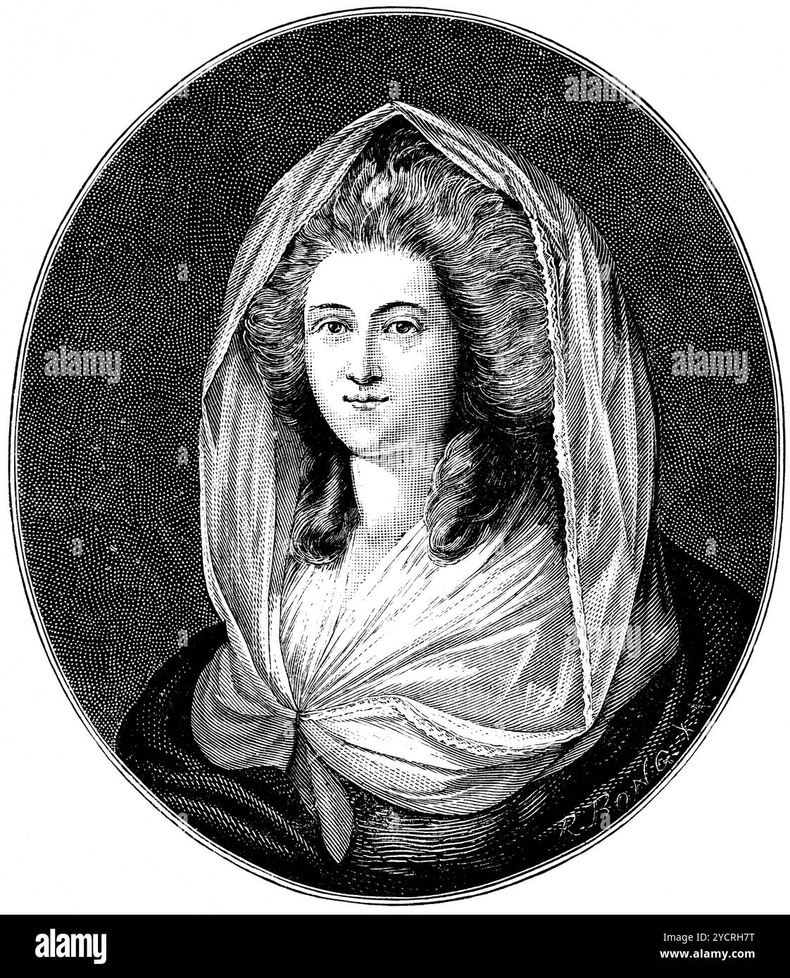 Charlotte Wilhelmine Franciska Brandes (Berlino 1765, 1788 Amburgo) ritratto, famosa e ricercata cantante d'opera, esecuzione già nel 1772 al Foto Stock