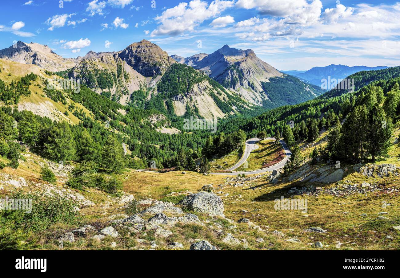 Road to psss col de Cayolle, Departement Alpes Maritimes, Francia, Parc National du Mercantour, Alpi marittime francesi, Europa Foto Stock