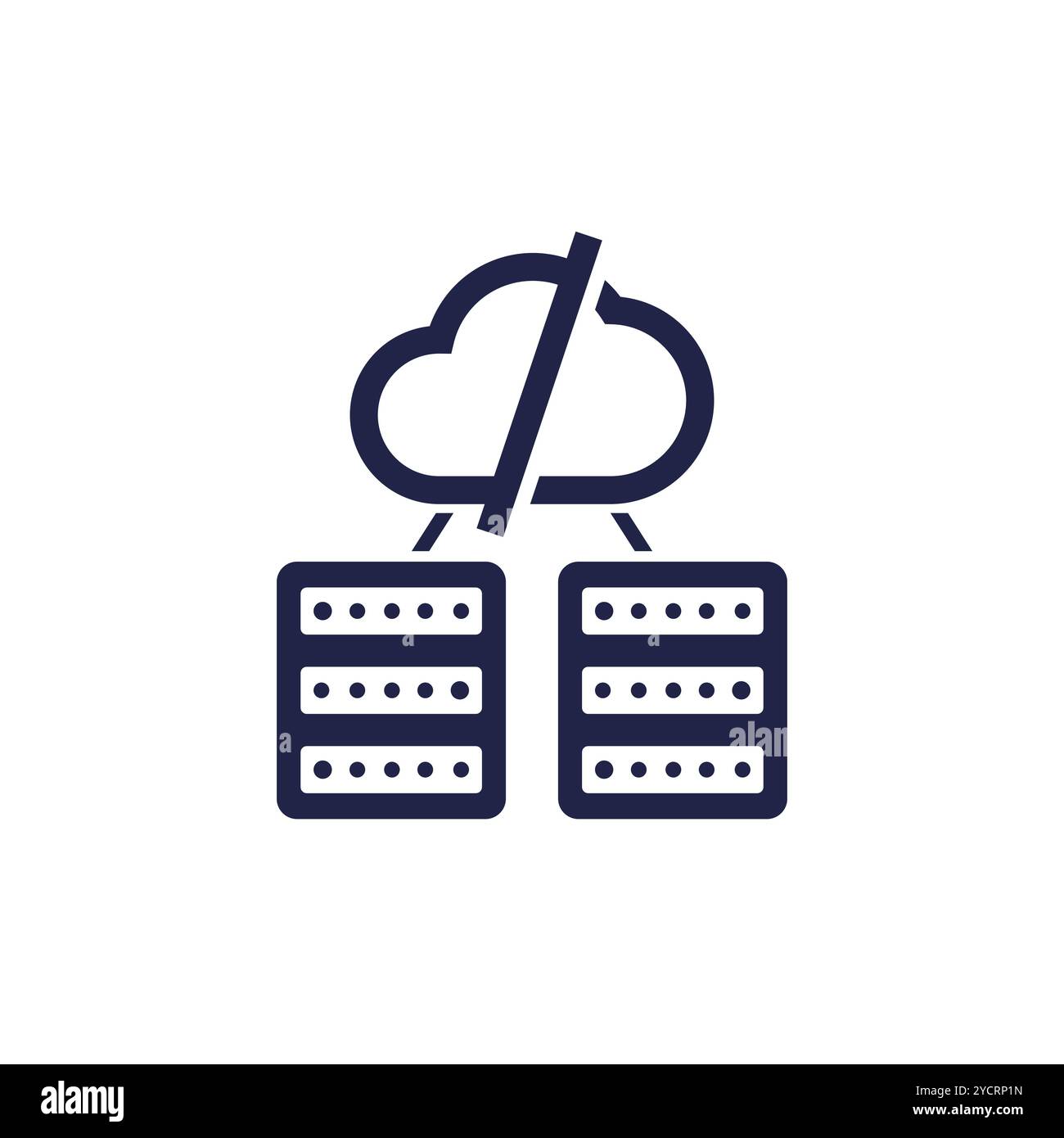 icona server offline su bianco Illustrazione Vettoriale