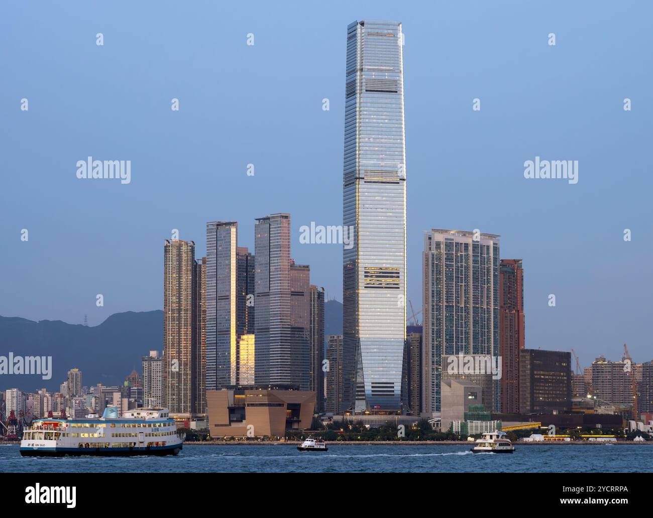 ICC International Commerce Centre, Hong Kong, Cina. Foto Stock