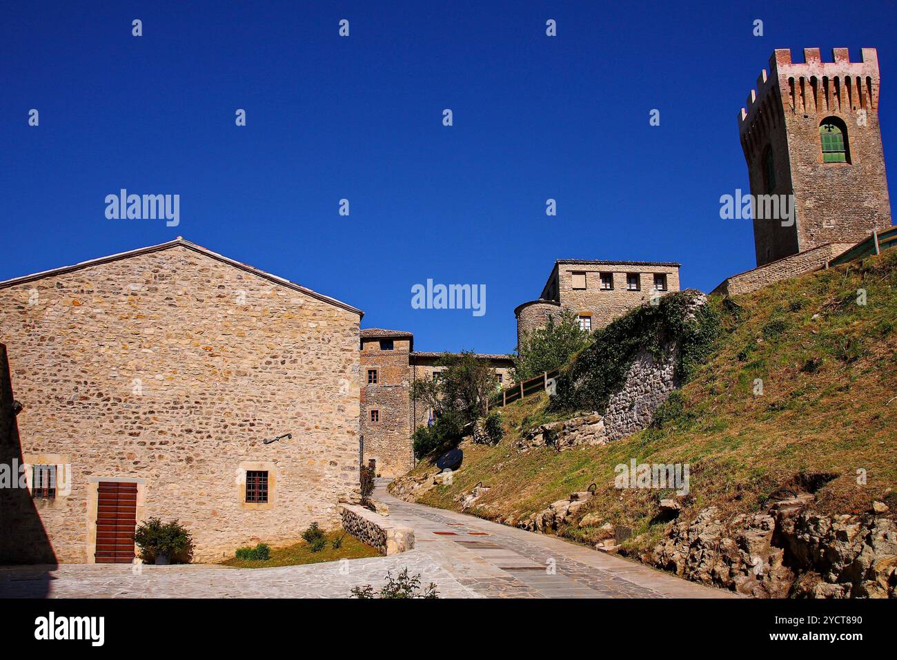 Il castello medievale di Montecuccolo, circuito dei castelli emiliani, provincia di Modena, emilia romagna, italia Foto Stock