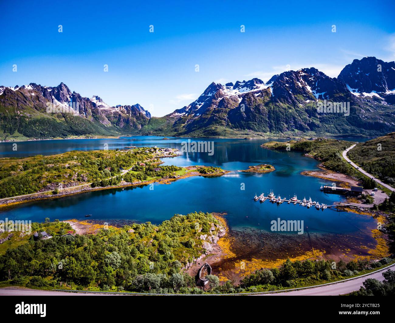 Splendide fotografie aeree della Norvegia naturale. Foto Stock