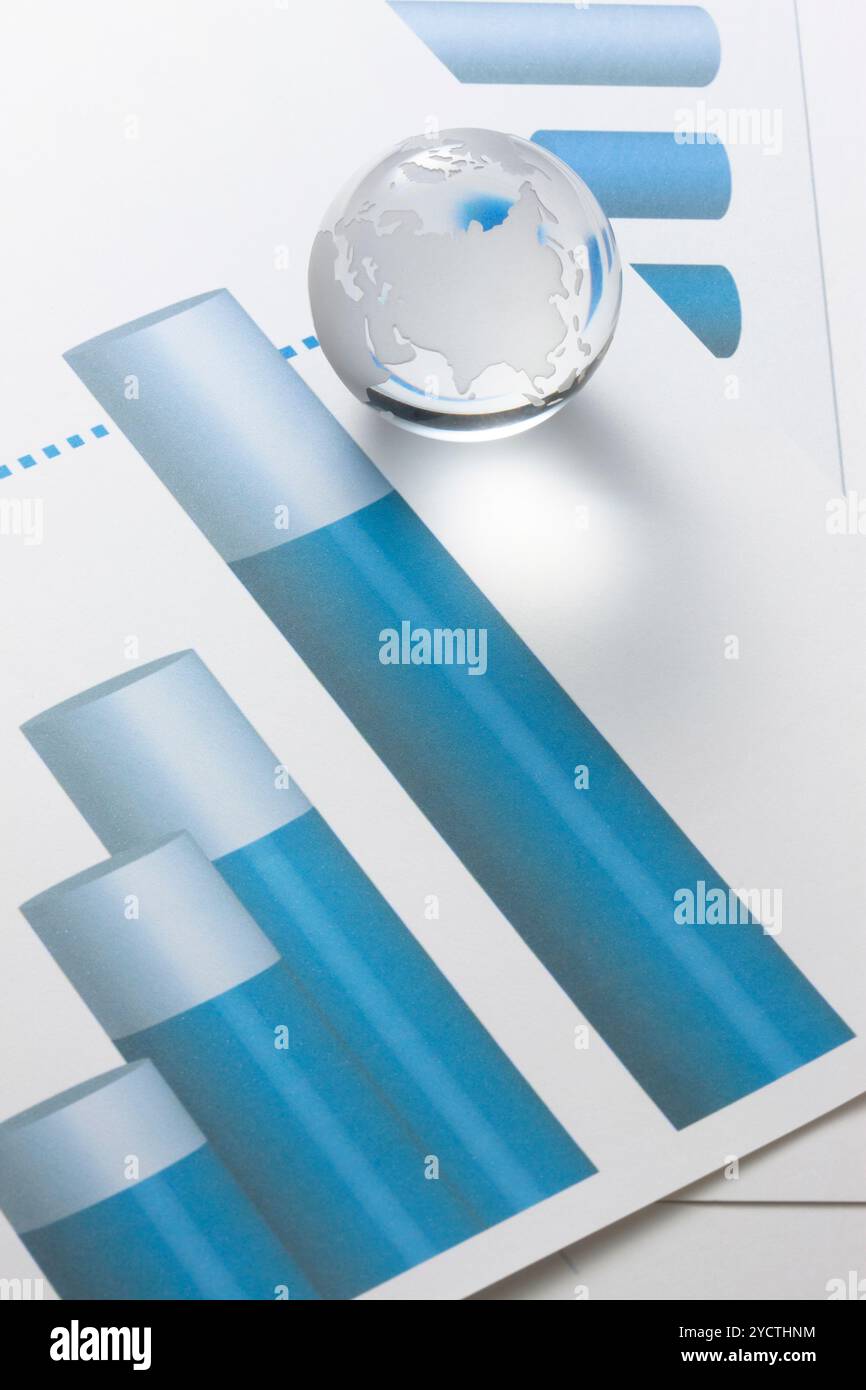 Globo e materiale grafico Foto Stock