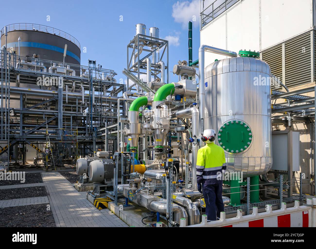 Oberhausen, Renania settentrionale-Vestfalia, Germania - idrogeno verde presso Air liquide, produzione di idrogeno presso il parco chimico OQ Chemicals. TRAILBLAZER, un 20 Foto Stock