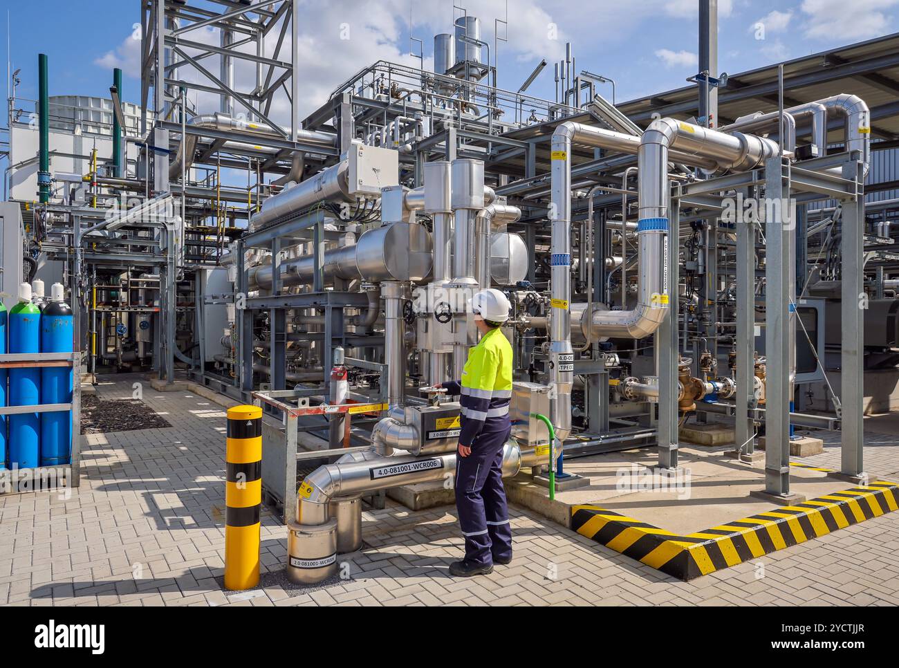 Oberhausen, Renania settentrionale-Vestfalia, Germania - idrogeno verde presso Air liquide, produzione di idrogeno presso il parco chimico OQ Chemicals. TRAILBLAZER, un 20 Foto Stock