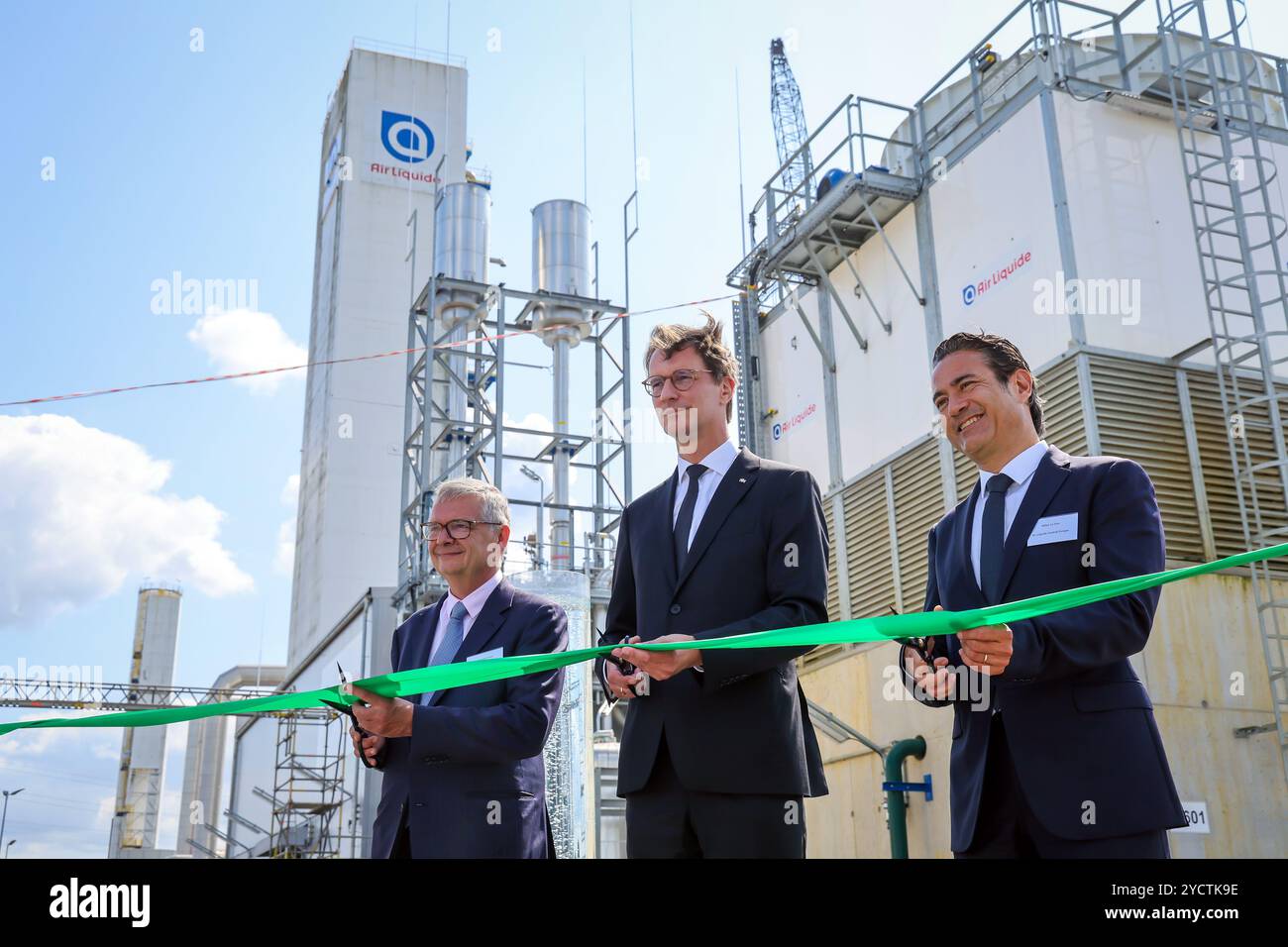 Oberhausen, Renania settentrionale-Vestfalia, Germania - idrogeno verde presso Air liquide, produzione di idrogeno presso il parco chimico OQ Chemicals. TRAILBLAZER, un 20 Foto Stock