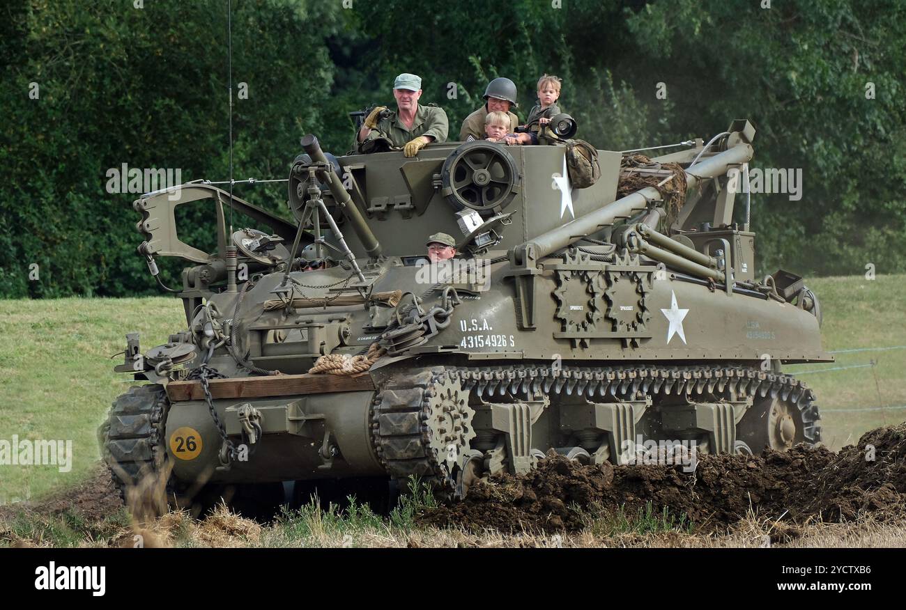 Veicolo di recupero serbatoio basato su telaio Sherman. Foto Stock