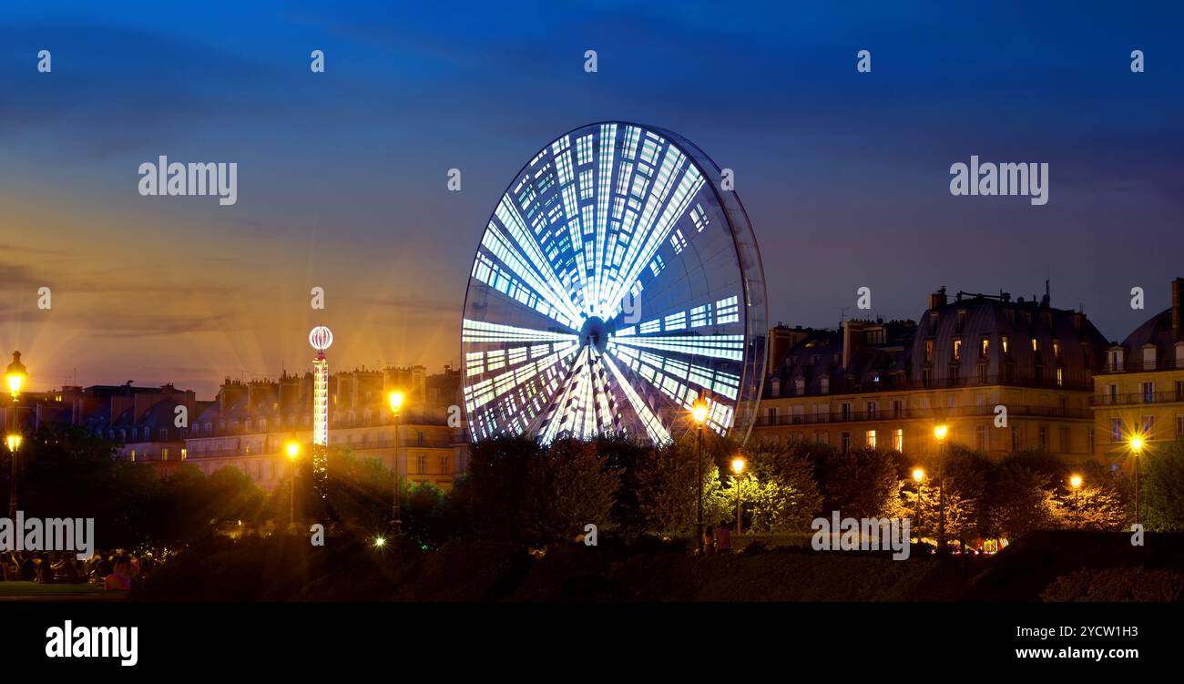 Ruota panoramica luminosa Foto Stock