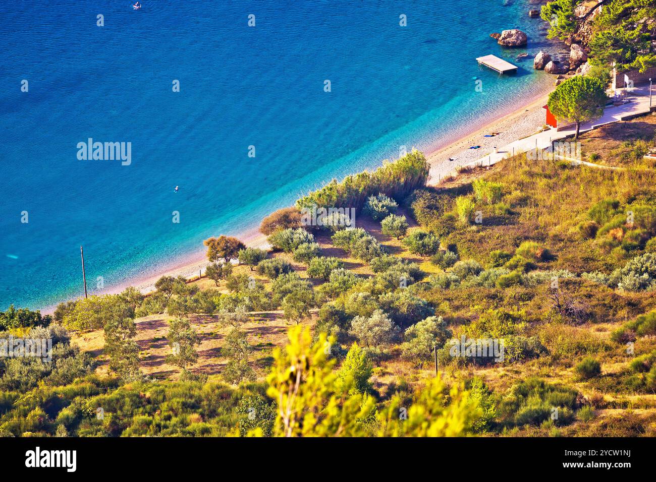 Famosa spiaggia di Bol vista aerea Foto Stock