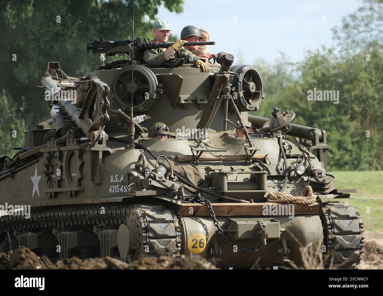 Veicolo di recupero serbatoio basato su telaio Sherman. Foto Stock