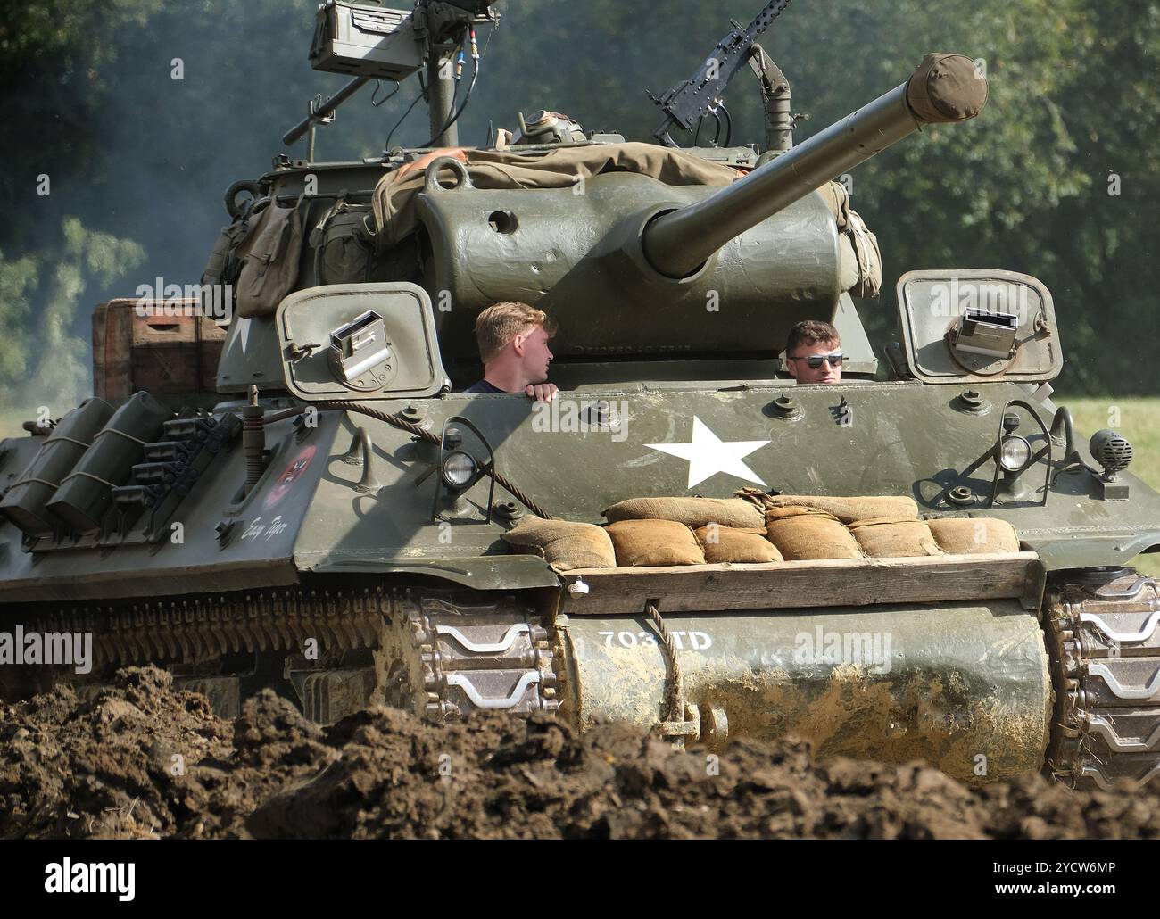 L'M18 Hellcat (ufficialmente denominato 76 mm Gun Motor Carriage M18 o M18 GMC) è un cacciacarri utilizzato dall'esercito degli Stati Uniti durante la seconda guerra mondiale Foto Stock