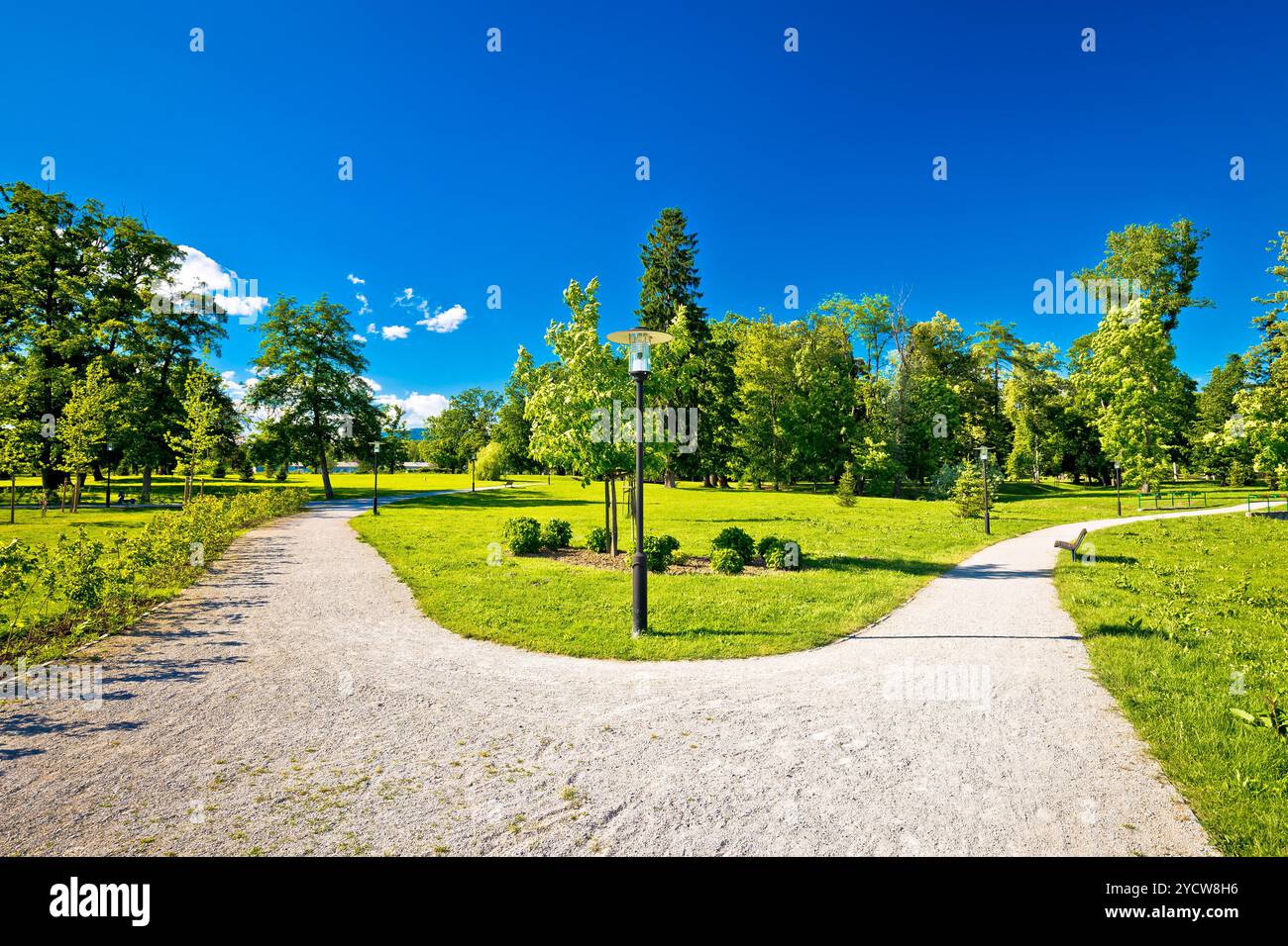 Città di Jastrebarsko vista parco Foto Stock
