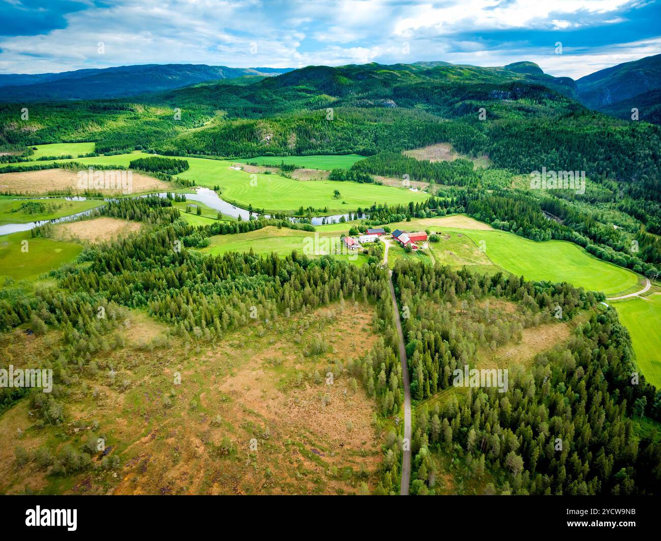 Splendide fotografie aeree della Norvegia naturale. Foto Stock