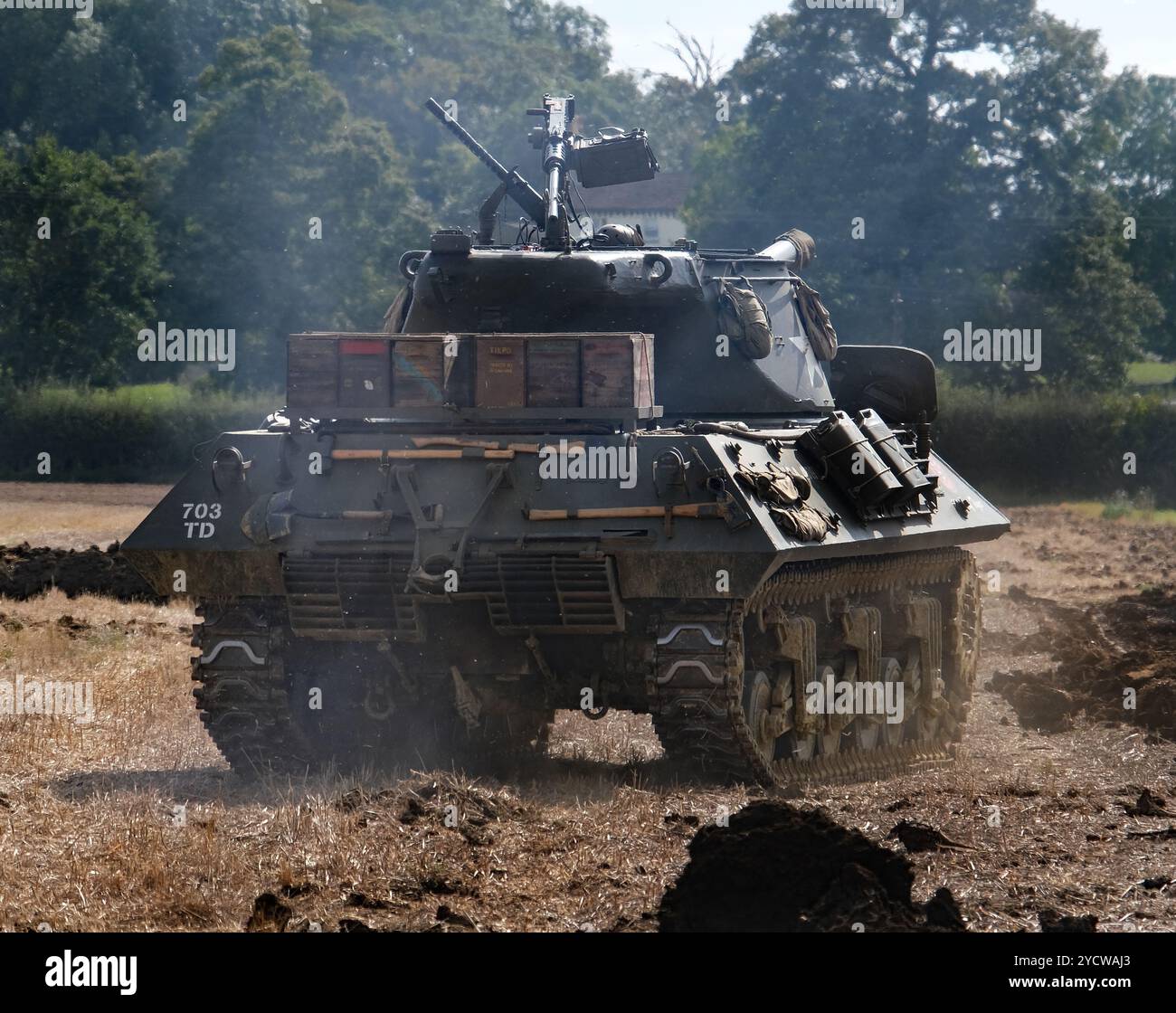 L'M18 Hellcat (ufficialmente denominato 76 mm Gun Motor Carriage M18 o M18 GMC) è un cacciacarri utilizzato dall'esercito degli Stati Uniti durante la seconda guerra mondiale Foto Stock
