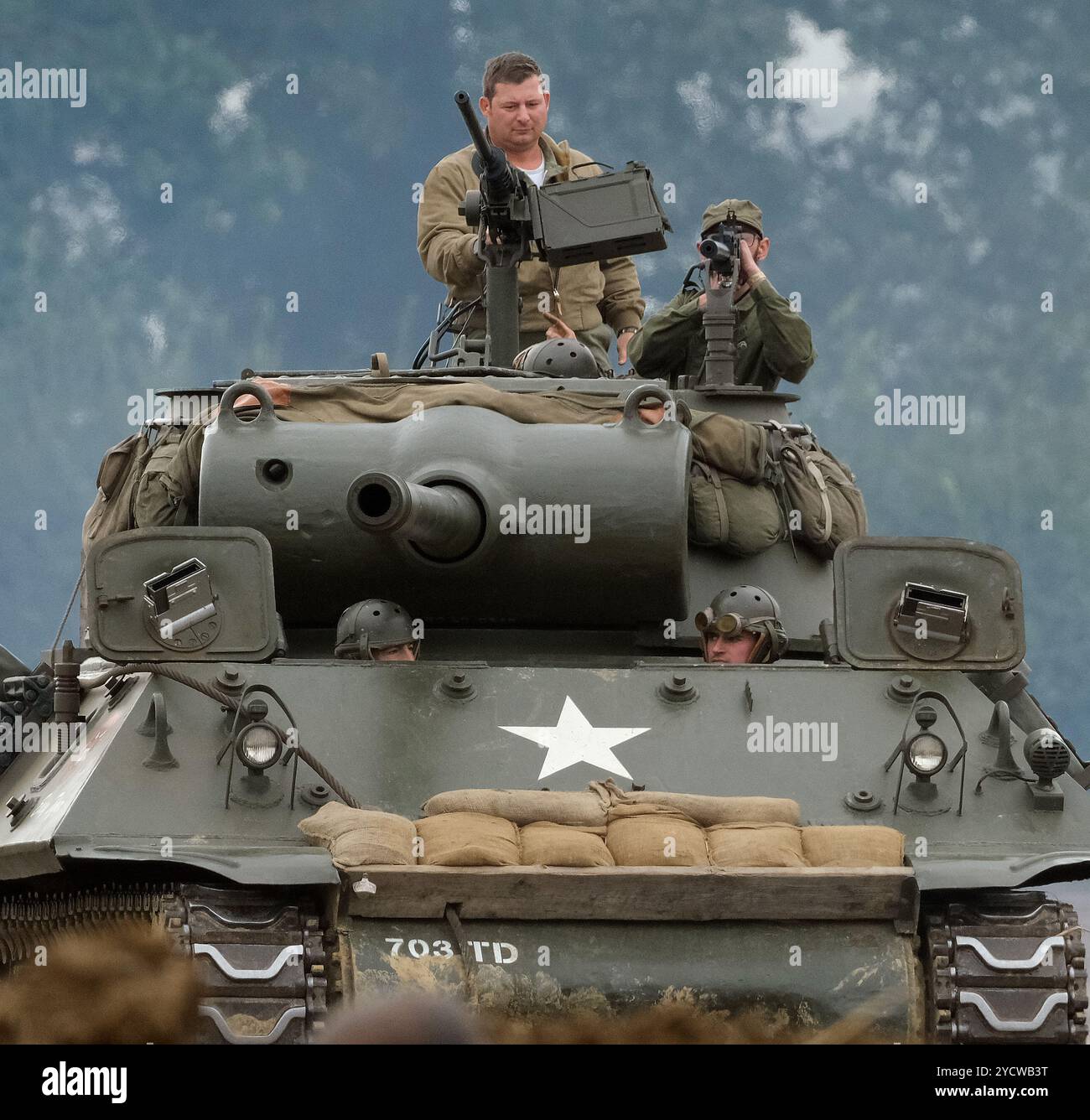 L'M18 Hellcat (ufficialmente denominato 76 mm Gun Motor Carriage M18 o M18 GMC) è un cacciacarri utilizzato dall'esercito degli Stati Uniti durante la seconda guerra mondiale Foto Stock