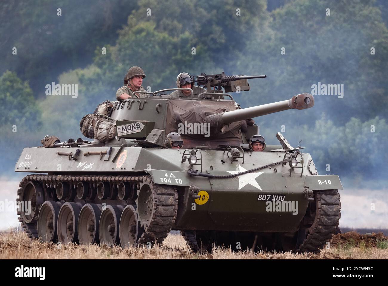 L'M18 Hellcat (ufficialmente denominato 76 mm Gun Motor Carriage M18 o M18 GMC) è un cacciacarri utilizzato dall'esercito degli Stati Uniti durante la seconda guerra mondiale Foto Stock