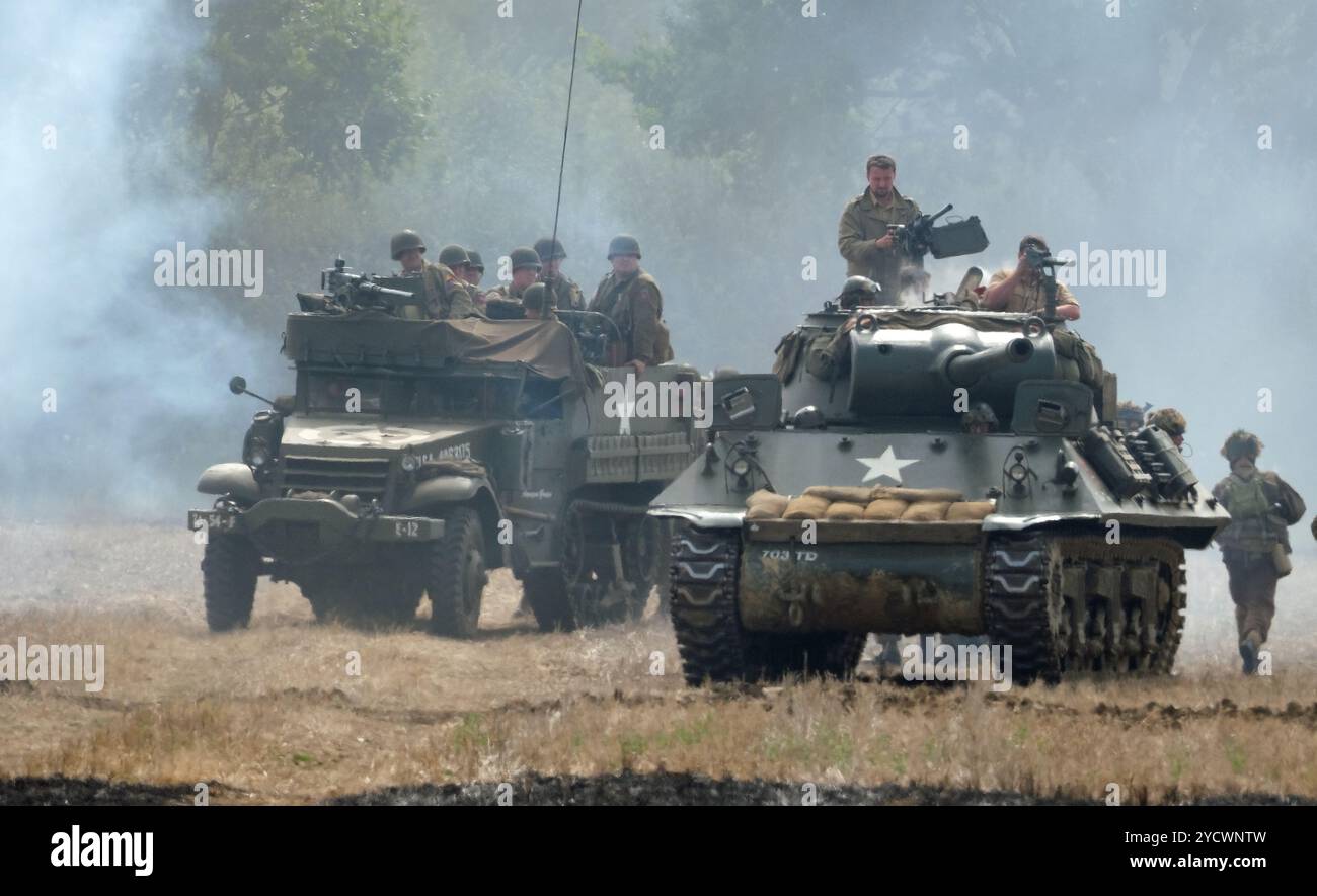 L'M18 Hellcat (ufficialmente denominato 76 mm Gun Motor Carriage M18 o M18 GMC) è un cacciacarri utilizzato dall'esercito degli Stati Uniti durante la seconda guerra mondiale Foto Stock