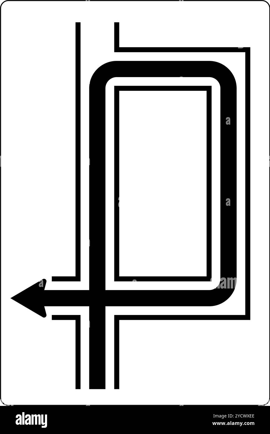 Direzione prescritta, segnaletica informativa, segnaletica stradale in Austria (tedesco: Straßenverkehrsordnung) Illustrazione Vettoriale