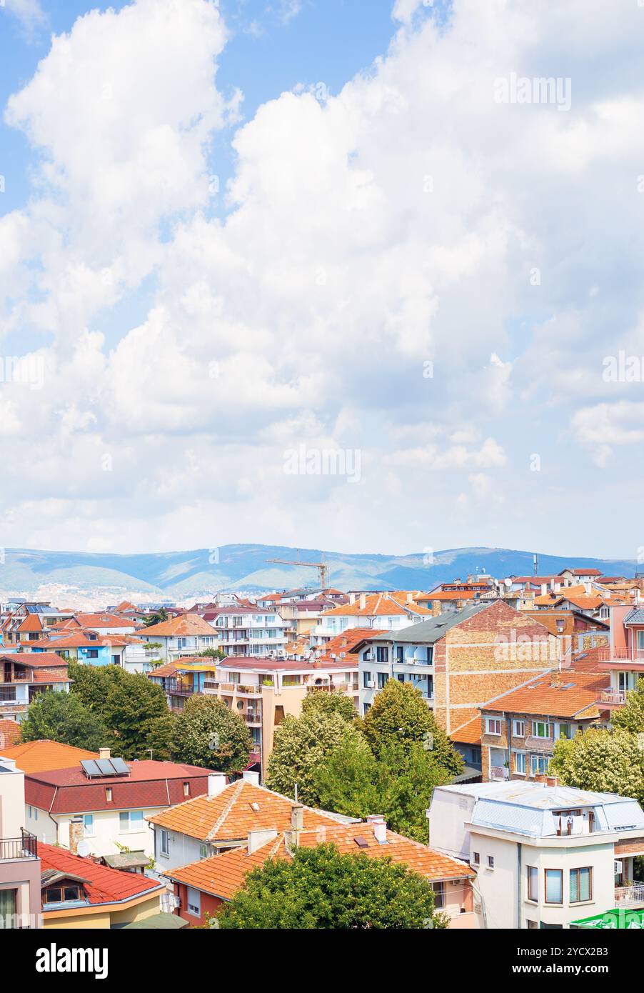 Bellissimi tetti di Nessebar, vista da sopra-estate, sun Foto Stock