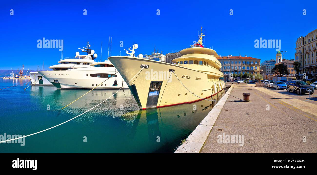 Città di Rijeka yachting waterfront vista panoramica Foto Stock