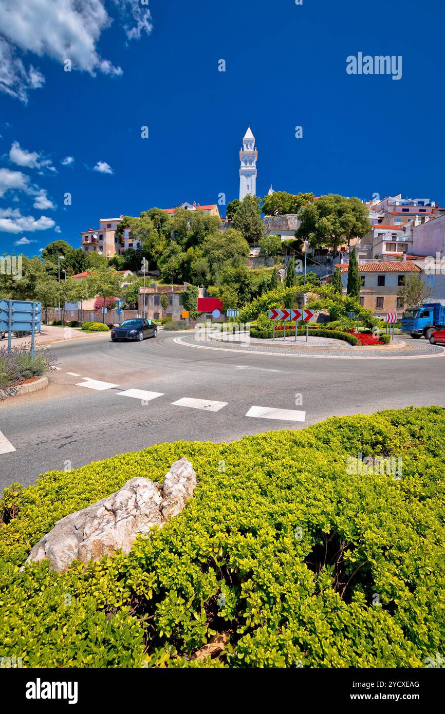 Città di Novi Vinodolski vista verticale Foto Stock