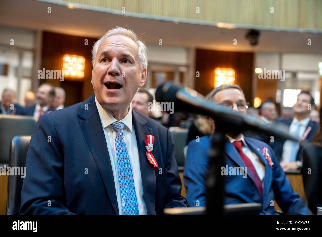 Vienna, Vienna, AUSTRIA. 24 ottobre 2024. WALTER ROSENKRANZ del partito FPOE visto prima dell'elezione del 1°, 2° e 3° presidente del Consiglio nazionale alla riunione costituente del neo-eletto Consiglio nazionale nel Parlamento austriaco. (Credit Image: © Andreas Stroh/ZUMA Press Wire) SOLO PER USO EDITORIALE! Non per USO commerciale! Foto Stock