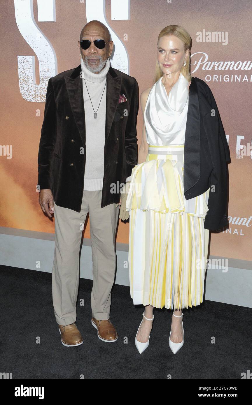23 ottobre 2024 circa. Morgan Freeman, Nicole Kidman agli arrivi per la prima stagione DI LIONESS, Linwood Dunn Theater, Los Angeles, CALIFORNIA, 23 ottobre, 2024. crediti: Elizabeth Goodenough/Everett Collection/Alamy Live News Foto Stock
