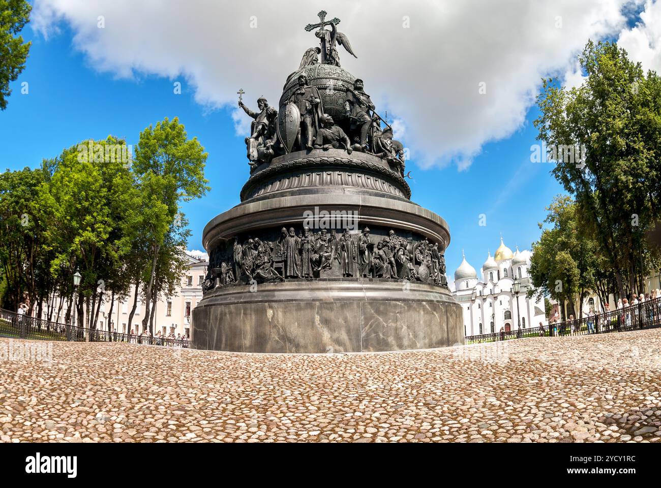 Monumento in bronzo per il Millennio di Russia Foto Stock
