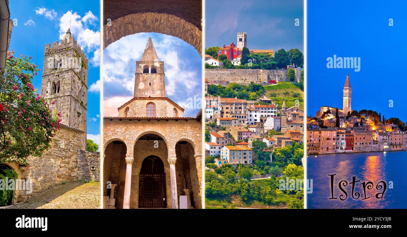 Istria destinazione turistica più foto Cartoline collage con etichetta Foto Stock