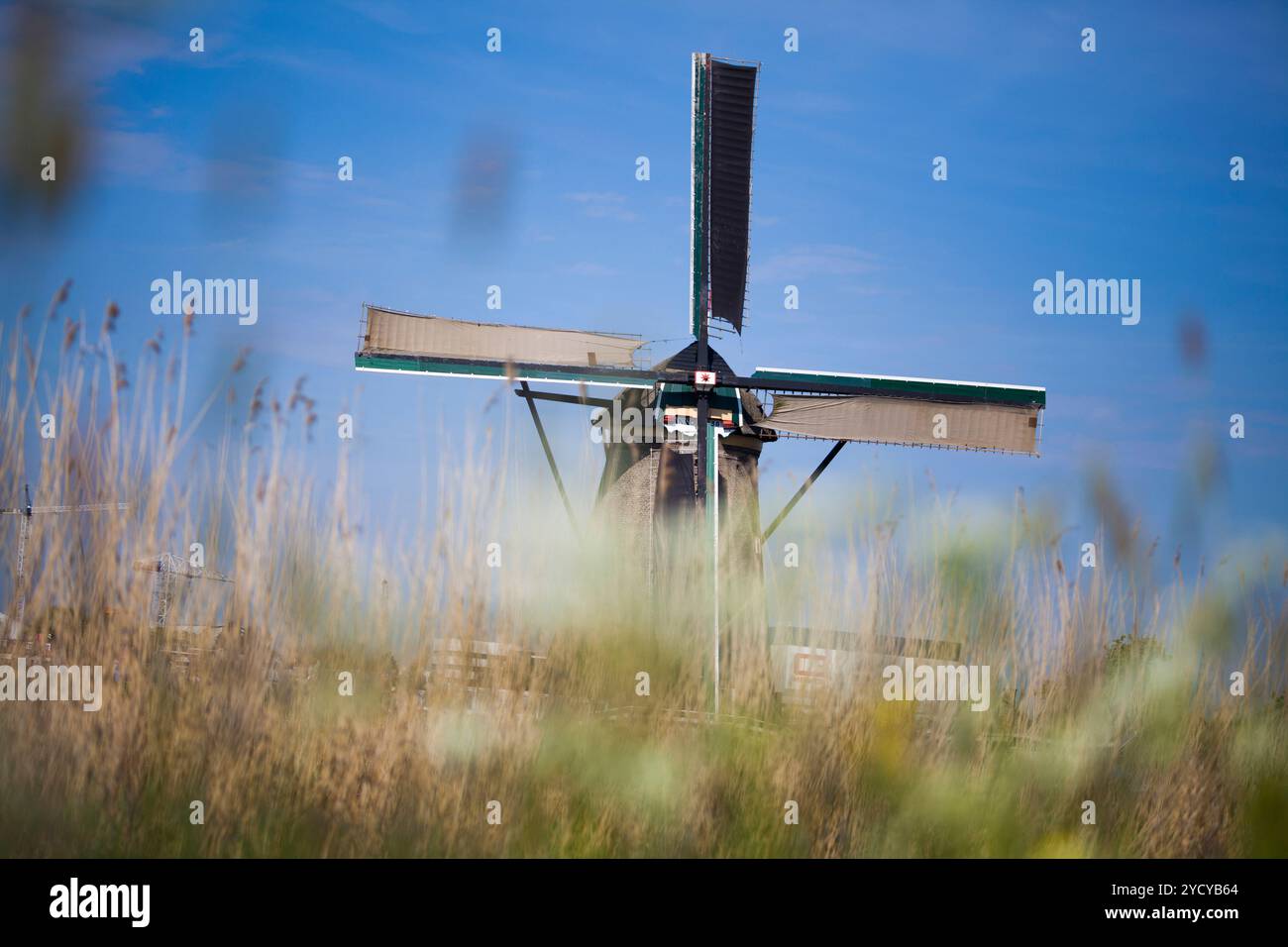 Windmill Kinderdijk in paesi bassi Foto Stock