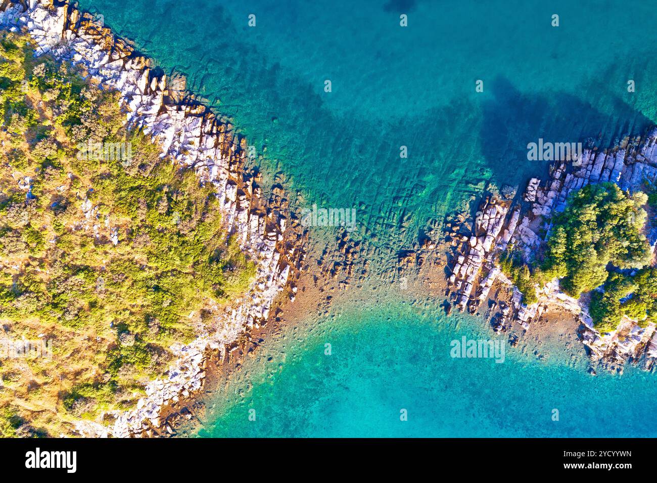 Vista aerea a forma di isola mediterranea Foto Stock