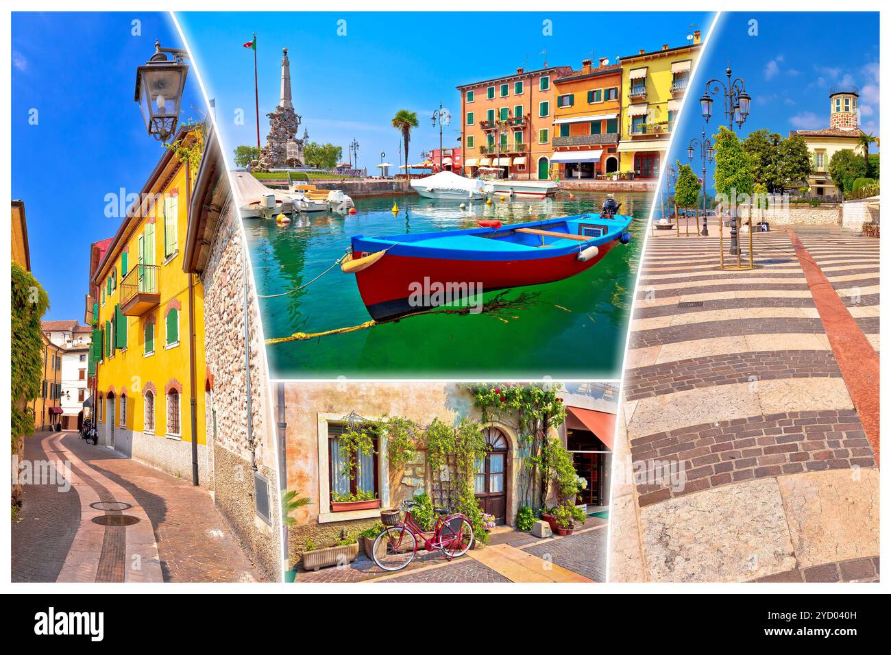 Cartolina turistica di Lazise sul lago di Garda Foto Stock