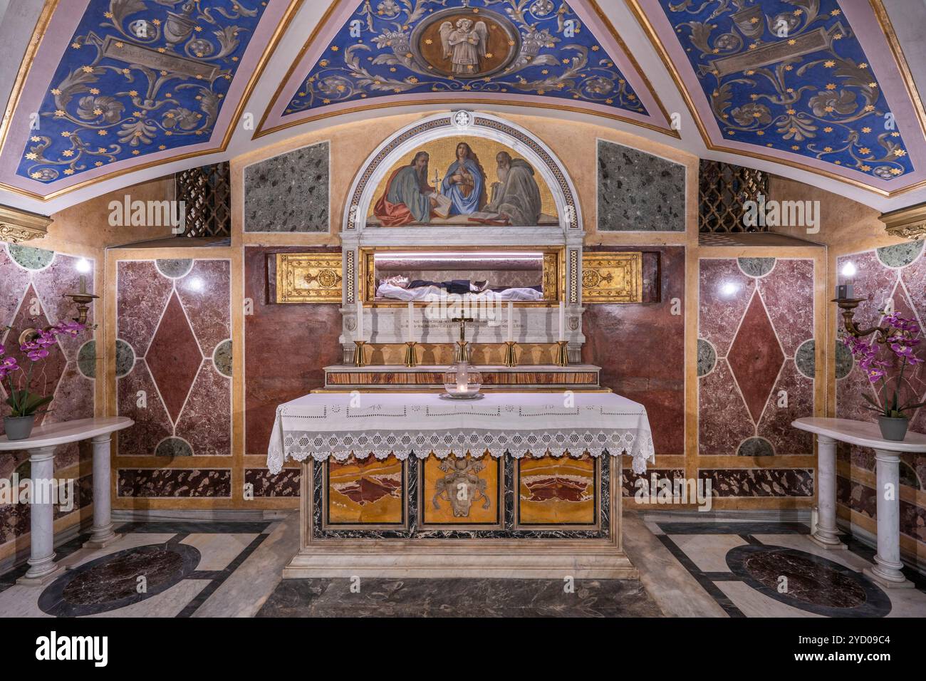 Cripta di Santa Francesca Romana, Basilica di Santa Maria Nova, Basilica di Santa Francesca Romana, foro Romano, Roma, Lazio, Italia Foto Stock